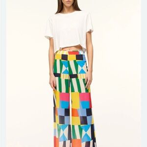 BRAND NEW NEVER WORN WITH TAGS - Staud Copano Flag Mesh Wide-Leg Pants